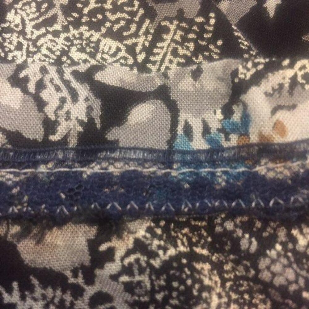 Vintage Code 7 New York Skirt Size 9 Black Gray Blue Red Tan Floral Pockets Used - Picture 11 of 14